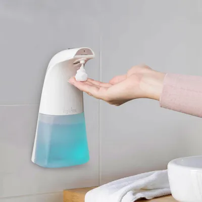 Zdjęcie produktu dla Automatyczny dozownik mydła w pianie - 250 ml - stojący / do montażu na ścianie - USB + akumulator