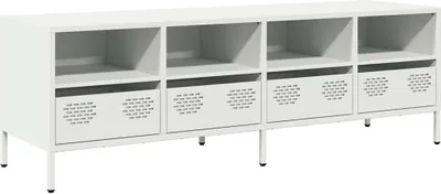 Image de vidaXL Armoire TV blanc 135x39x43,5 cm Acier laminé à froid