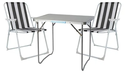 Produktbild von 3-teiliges Campingmöbel Set Outdoor Campingstuhl Tisch Aluminium