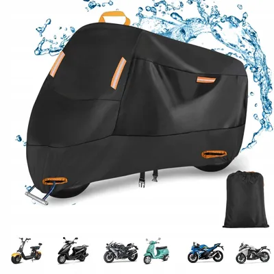 Produktbild von Motorradabdeckung - Wasserdichte Abdeckplane - 230 x 95 x 125 cm - Für Motorrad und Roller - UV-beständig - Wetterfest - Schutz vor Regen - Outdoor