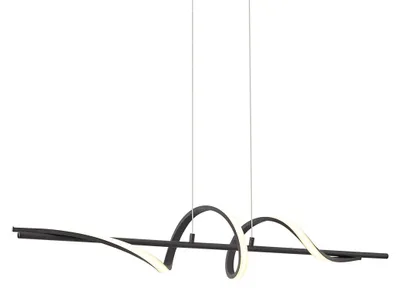 Produktbild von Design Hängeleuchte Schwarz 110 cm inkl  LED 3 Stufen Dimmbar Wokkel