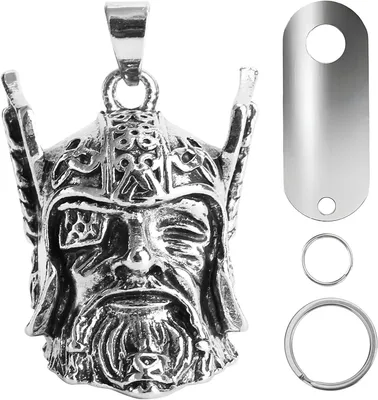 Produktbild von Viking-Gott Odin, Glücksbringer-Glocke – Motorrad-Charm mit Anhänger – Schutzgeist-Glocke für Motorradfahrer
