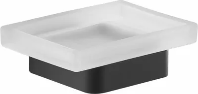 Image de Sapho Gedy Samoa - Porte-savon avec support, verre dépoli/noir mat A81114