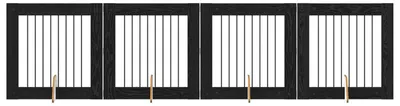 Produktbild von Hundetor mit Ständern 4 pcs Schwarze Eiche 80 x 80 cm