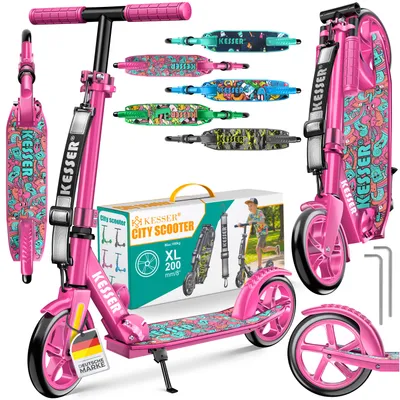 Produktbild von KESSER® Scooter City Roller Kinderroller bis 100kg mit Hinterradbremse, klappbar
