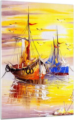 Produktbild von Bilder auf glas - Einteilig - Boote Sonne Meer Reisen - 70x100cm - Glasbilder - Wandbilder - Bilder - zum Aufhängen bereit - Wanddekoration aus Glas - Glas Bilder - Wandbild auf Glas - GPA70x100-2882