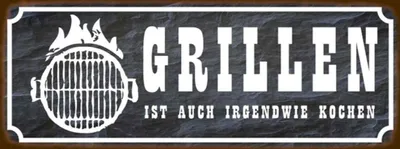 Produktbild von vianmo Holzschild 10x27 cm Grillen ist auch Kochen Spruch Zitat