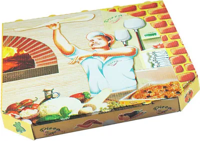 Produktbild von 100x Pizzakarton aus Mikrowellpappe mit neutralem Motiv 32 x 32 x 3 cm