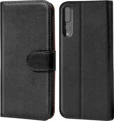 Produktbild von Conie Klapp Tasche für Huawei P20 Pro Kartenfach Rundumschutz Hülle in Schwarz