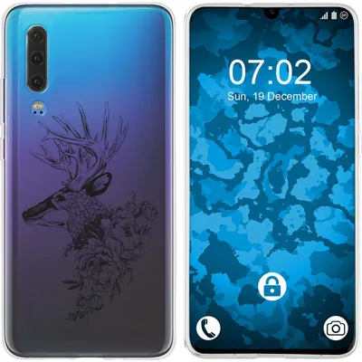 Produktbild von PhoneNatic Case kompatibel mit Huawei P30 Silikon-Hülle Floral Hirsch M7-1