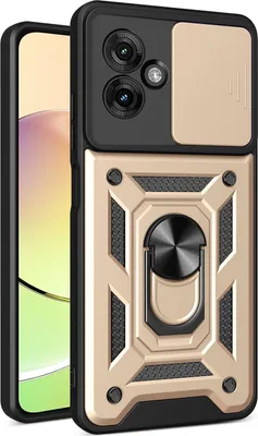 Produktbild von Hülle für Motorola Moto G55 Magnetische Ring Ständer Halter Dia Kameraschutz TPU Bumper Silikon Schutzhülle Gold