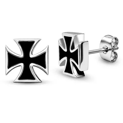 Produktbild von Ohrstecker Kreuz aus Edelstahl -