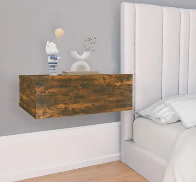 Produktbild von Hängender Nachttisch 2Stk Räuchereiche 40x30x15cm Holzwerkstoff