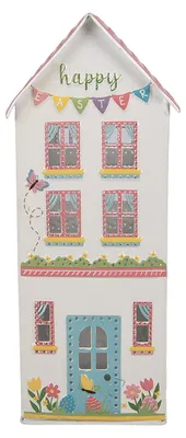 Obrázek produktu pro Clayre & Eef Dekorativní figurka – dům, 11 x 12 x 28 cm, bílý kov