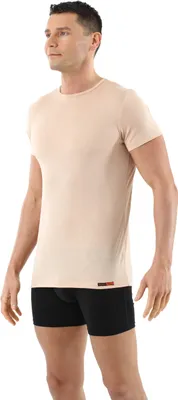 Produktbild von ALBERT KREUZ Herren Unterhemd Merino Wolle Mulesing-frei Kurzarm Rundhals unsichtbar Hautfarbe, 05/M