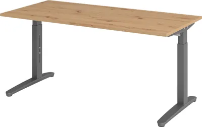 Produktbild von bümö Schreibtisch Serie-XB - Größe:  160 x 80 cm, Nachbildung: Asteiche, Gestell: Graphit
