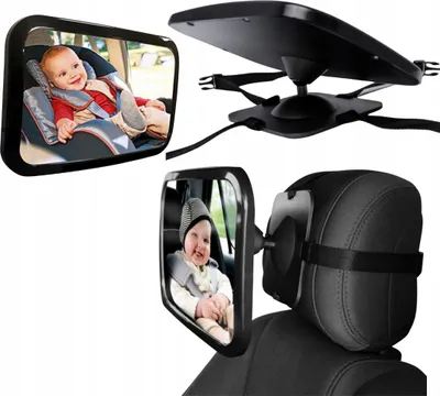 Immagine prodotto di Specchio per bambini Montessa per il sedile posteriore dell'auto, specchio di osservazione regolabile a 360°, infrangibile