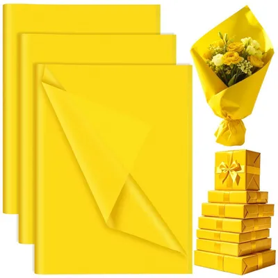 Produktbild von Geschenkpapier gelb 60 Blatt 35 x 50 cm Seidenpapier für Geschenktüten und Dekoration