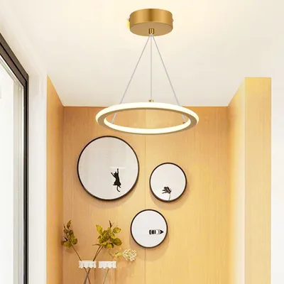Produktbild von 18W LED Ring Pendelleuchte Deckenlampe Warmweiße Licht Kronleuchter Hängeleuchte