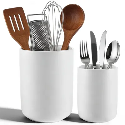 Image de Lot de 2 supports en céramique pour ustensiles de cuisine, adaptés aux cuillères et aux spatules