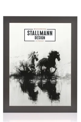 Produktbild von Schwarzer MDF Bilderrahmen 70x100 cm – 40 mm breite Leiste – mit Kunstglas – moderner Fotorahmen