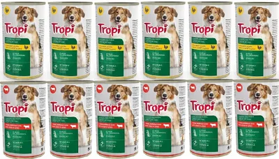 Zdjęcie produktu dla Karma mokra TROPI 1250g MIX SMAKÓW dla psa 12szt.