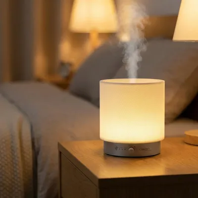 Produktbild von Aroma Diffuser 140ml mit LED Beleuchtung dimmbar – Elektrische Duftlampe 12W – Lufterfrischer mit Timer & 30 Min. Schlafhilfe-Modus Funktion