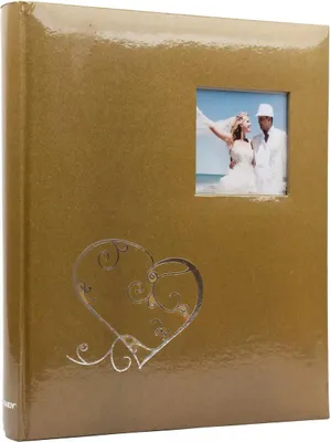 Image de Album photo autocollant 24 x 29 cm, 40 pages, mariage Love 2 doré