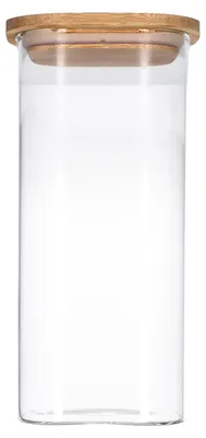 Produktbild von TP Vorratsglas mit Bambusdeckel, Glas Behälter für Lebensmittel, luftdicht, spülmaschinenfest - eckig 1800ml