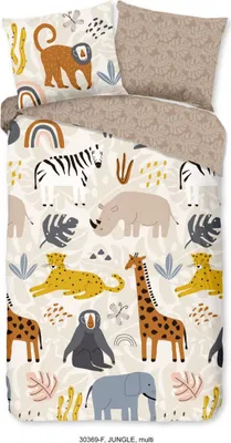 Produktbild von Good Morning Kinderbettbezug "dieren" - multi - (140x200/220 cm) - Baumwolle 100% Flanell