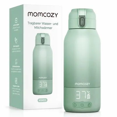 Immagine prodotto di Momcozy MW05 Scaldabiberon portatile per neonati da viaggio, capacità 500 ml + 24 utilizzi/batteria | Scaldabiberon  | Riscaldamento rapido