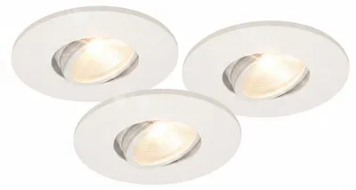 Produktbild von 3er Set LED Einbaustrahler dimmbar & schwenkbar – IP44 – Weiß – Malmbergs MD-350
