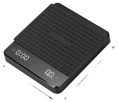 Produktbild von Elektronische Kaffeewaage, LED-Display, Timer-Funktionalität, Schwarz mit Pad, 3Kg 0.1g-a