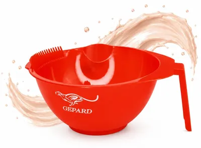 Obrázok produktu pre Miska na farbenie vlasov s hrebeňom, červená farba