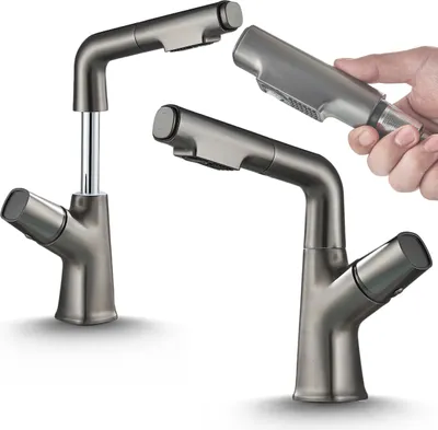 Produktbild von Waschbeck armatur, Wasserhahn Bad Filo, Graphit, Hochdruck, mit Regulierung von Wasserfluss und Wassertemperatur