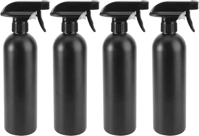 Obrázek produktu pro 4 plastové rozprašovací lahve o objemu 500 ml, prázdné, s černým pumpovacím systémem, přenosné, vhodné pro automobilové příslušenství, zahradu, domácnost a úklid
