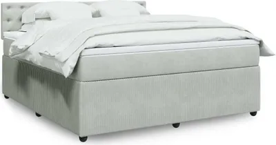 Produktbild von Möbel Boxspringbett mit Matratze Hellgrau 180x200 cm Samt - Bettrahmen 3287818