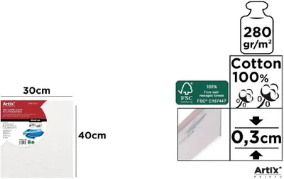 Zdjęcie produktu dla Tablica malarska 30x40x0,3cm 280G/m2