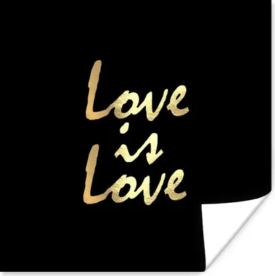 Produktbild von MuchoWow® Poster Zitat - Liebe - Gold 100x100 cm - Babyzimmer