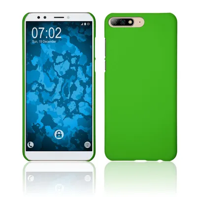 Produktbild von PhoneNatic Case kompatibel mit Huawei Y7 Pro (2018) - Hülle grün gummiert Hard-case Cover