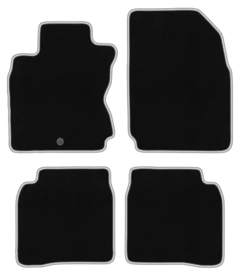 Produktbild von Fußmatten Velours Schwarz/Silber für Nissan Note I E11 2006-2012 Set 4-tlg