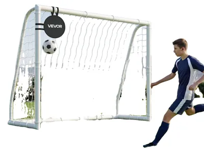 Productafbeelding van VEVOR Draagbaar voetbaldoel, voetbalnet van 12x6 voet, voetbalnet voor volwassenen en kinderen voor de tuin, groot trainingsdoel, jeugd trainingsset, weerbestendig voetbaldoel voor buiten met draagtas, 1 set