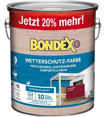 Produktbild von Bondex Wetterschutzfarbe purpurrot 3 L