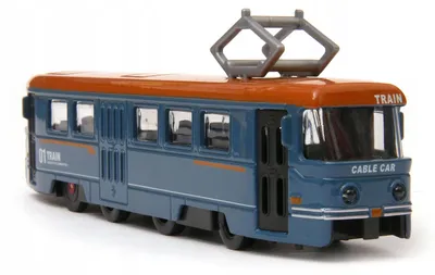 Obrázek produktu pro Dromader TRAIN Retro, kovový tramvaj, modrá barva, s osvětlením a zvukovými efekty