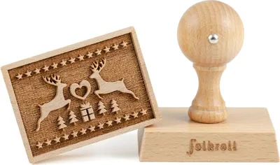Produktbild von Folkroll Keksstempel Magische Weihnacht, 70x50 mm, Cookiestempel, Backstempel, Keks, Stempel, Motiv, Buchenholz, 334690