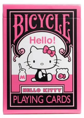 Produktbild von Hello Kitty Spielkarten - Bicycle Premium Kartenspiel Schwarz Rosa