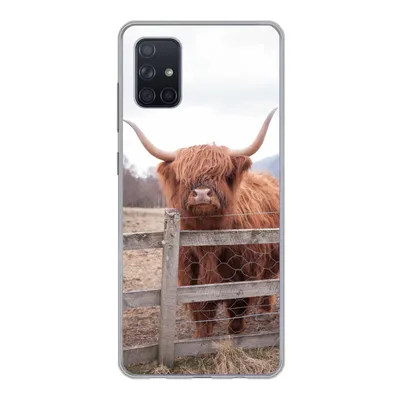 Produktbild von MuchoWow® Handyhülle Schutzhülle Hülle für Samsung Galaxy A71 Scottish Highlander - Gras - Zaun Silikon Softcase Handy Hülle - Kartenbesitzer