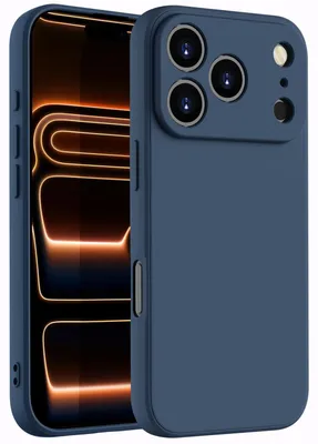 Produktbild von Hülle für iPhone 17 Pro, Slim Liquid Silikon Gel Gummi Stoßfest Schutzhülle Blau