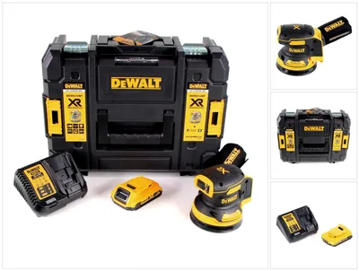Zdjęcie produktu dla DeWalt DCW 210 D1 akumulatorowa szlifierka oscylacyjna bezszczotkowa 18 V 12 000 obr/min 125 mm + 1x akumulator 2,0 Ah + 1x szybka ładowarka w zestawie TSTAK