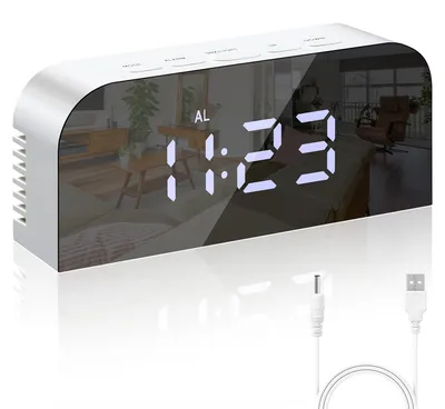Produktbild von Digitaler LED-Wecker Vinabo mit Spiegel, 12/24H, 2 USB, 2 Helligkeitsstufen